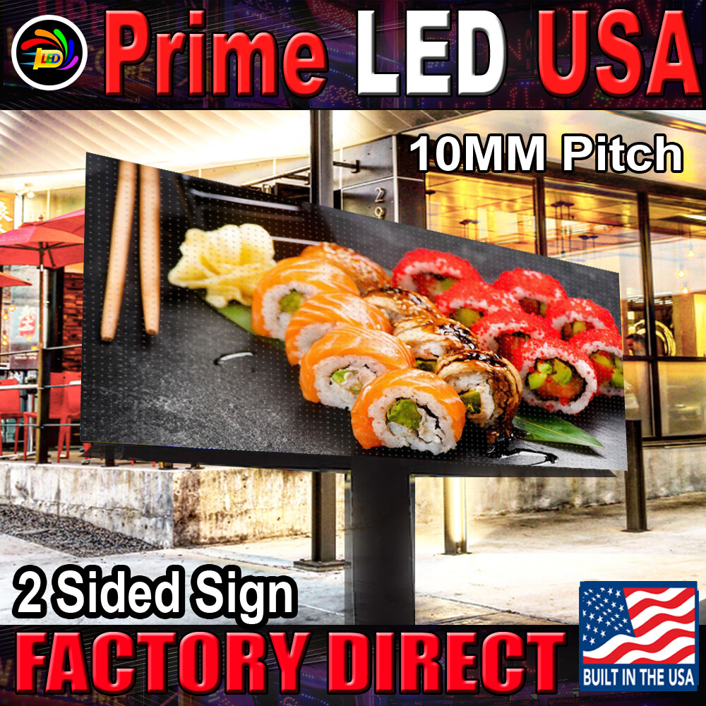 LED Sign Full Color P10mm Outdoor/Indoor,12.5″ H X 88″ W, WIFI Cellphone