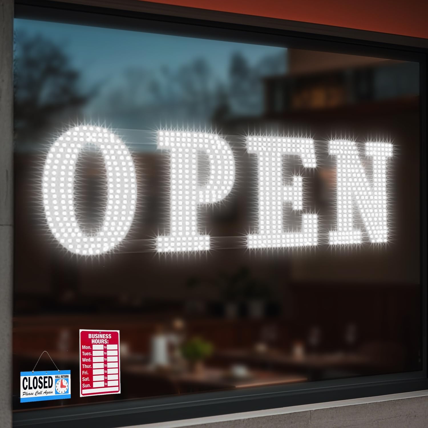 40″x14″ Open Sign, Extra Bright Jumbo Led Signs for 40″ x 14″, White
