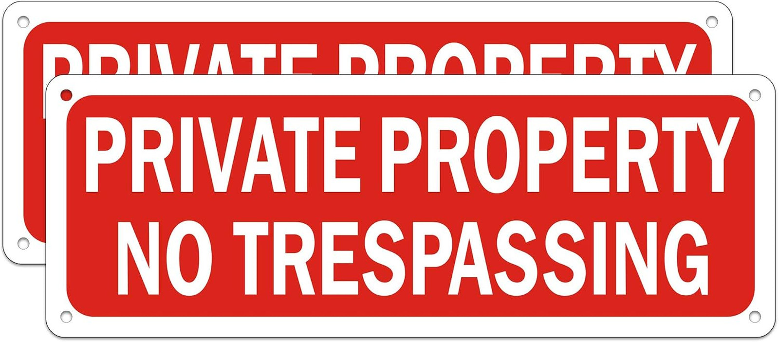 No Trespassing Signs Metal Yard Sign Reflective Aluminum Security Warning 10×3.5