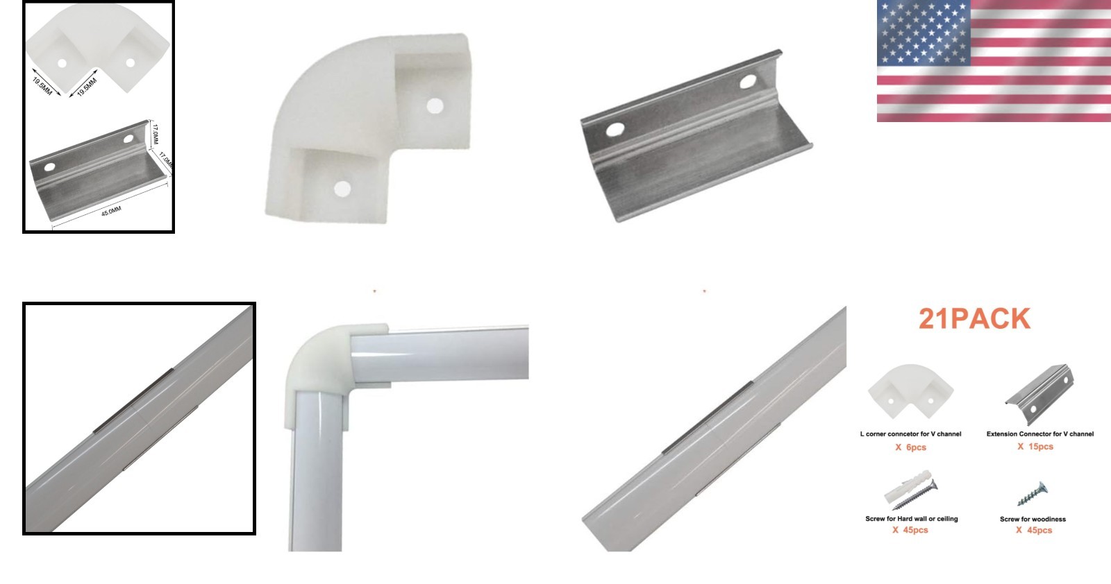 LED Corner Connector for V Shape Aluminum Channel