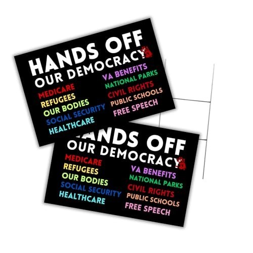 Anti-Trump Yard Sign 12×18” with Metal H Frame – Double-Sided Protest Poster for
