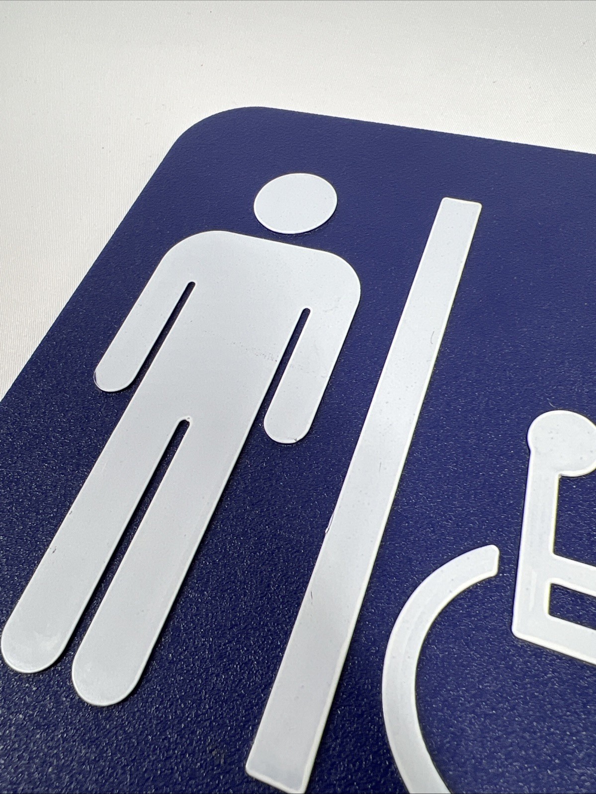Blue Mens Public Restroom Sign Handicapped 6x9in