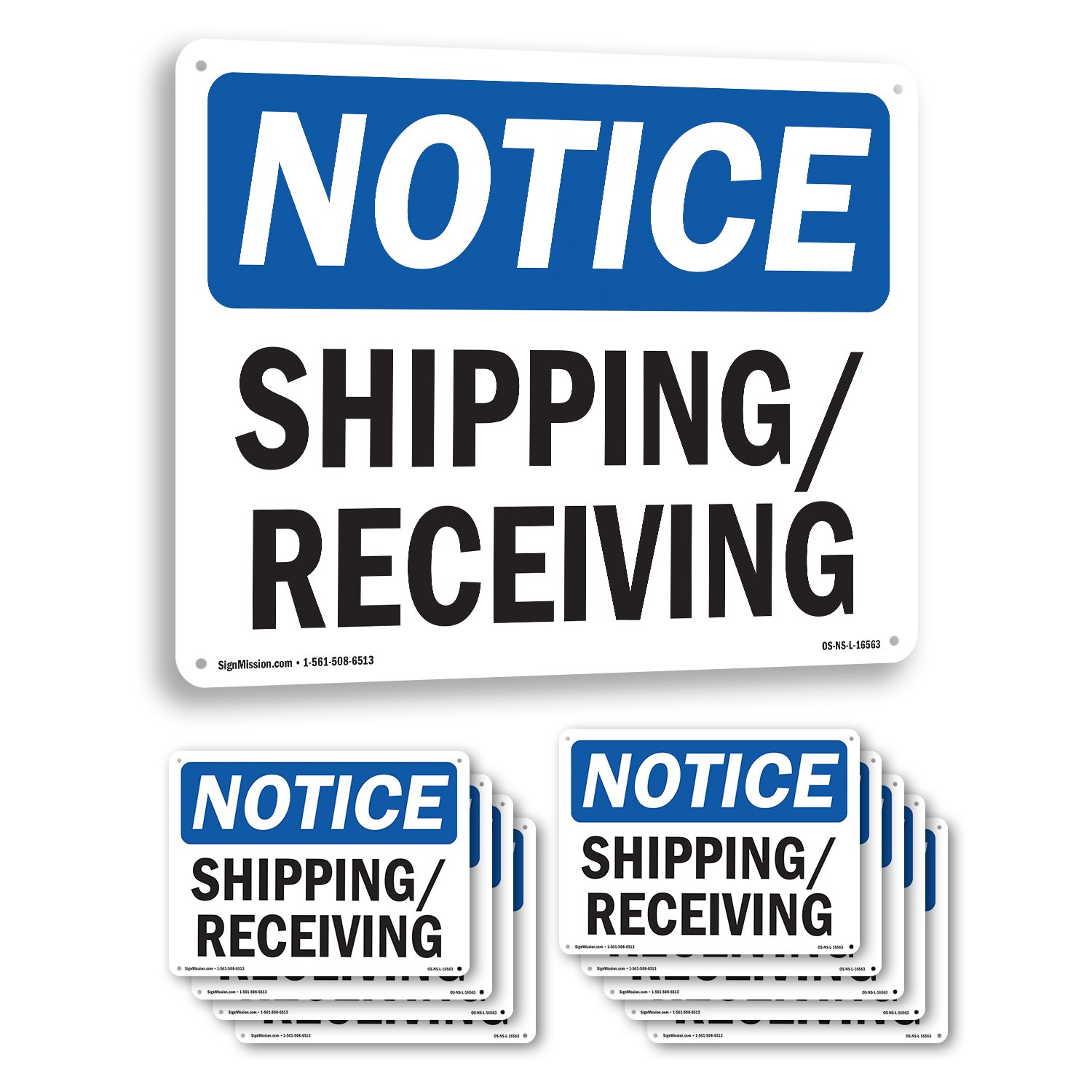 Shipping Receiving OSHA Notice Sign Metal, Plastic, Or Decal – 5 or 10 Pack
