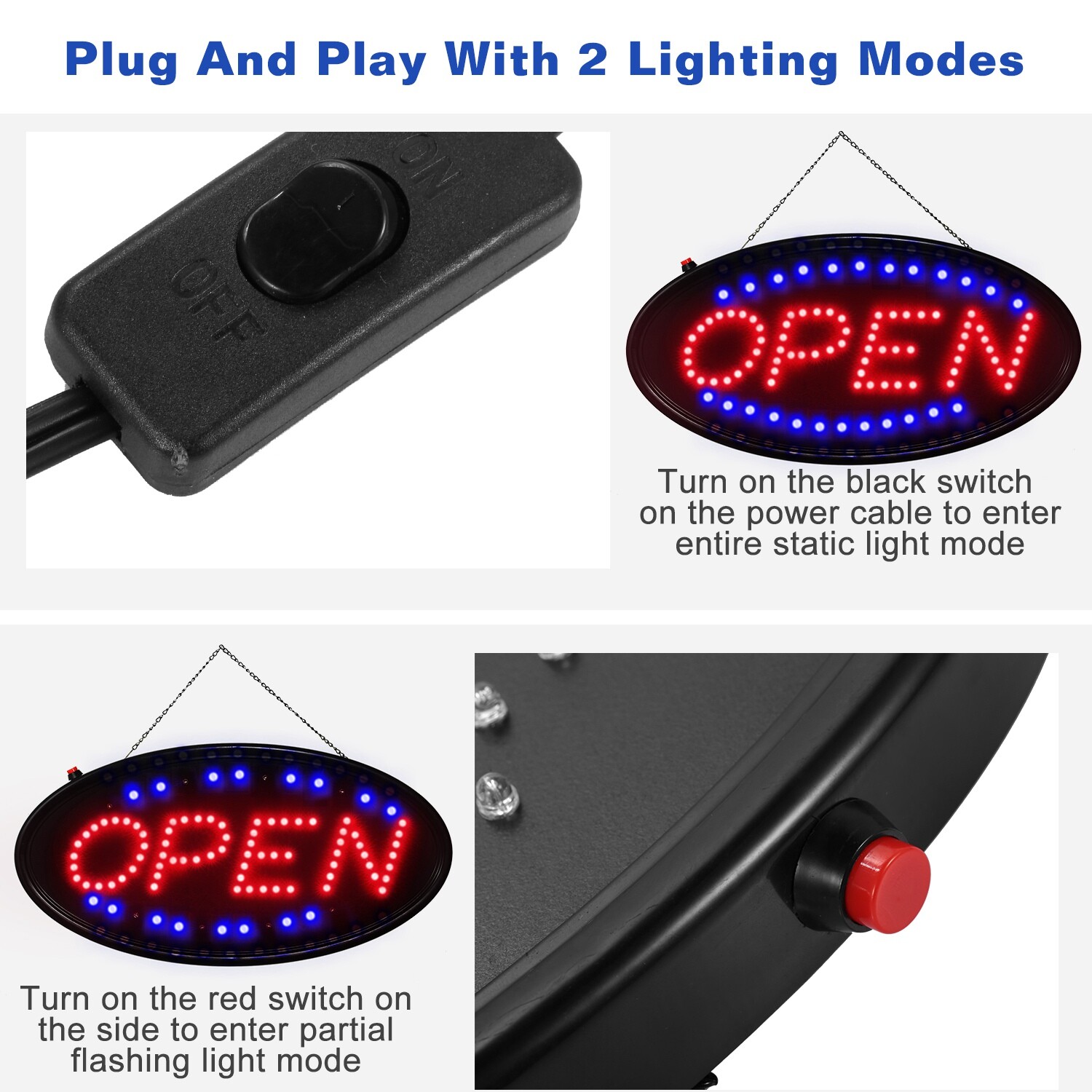 LED Sign Business Open Sale Advertisement Board Animated Motion Flashing Steady