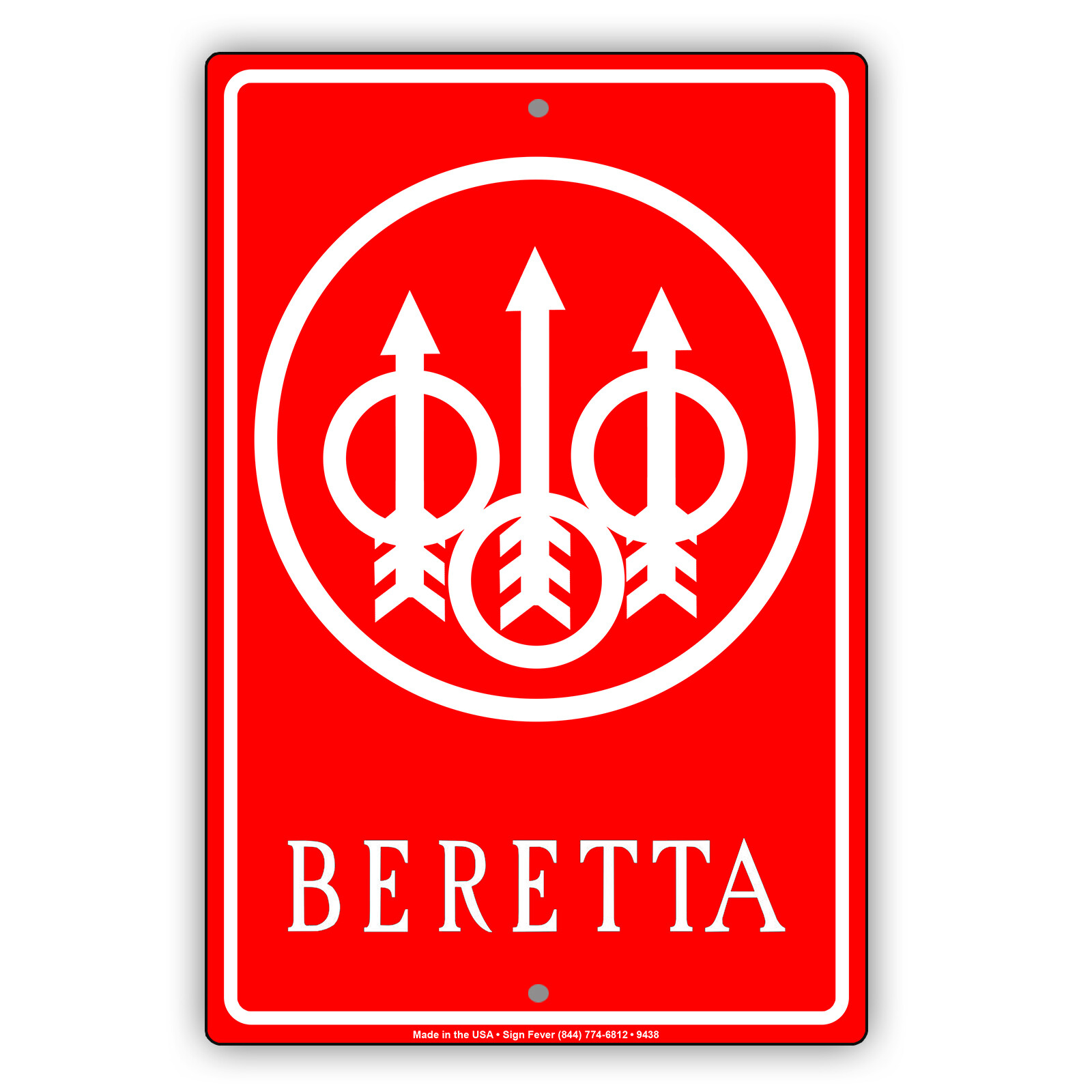 Pietro Beretta Weapon Factory Firearms Logo Gun Targets Aluminum Metal Sign