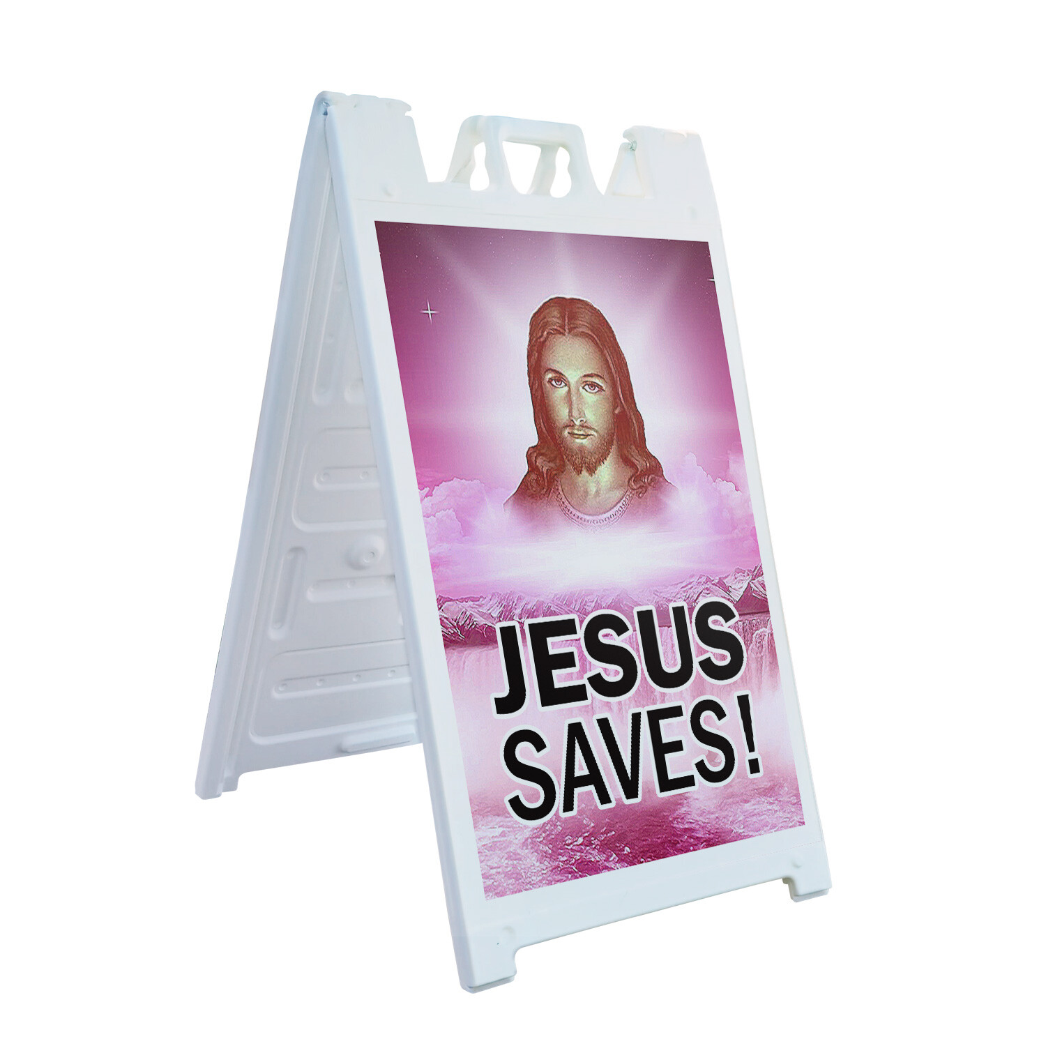 A-frame Sidewalk Jesus Saves 1 24″ x 36″ Double Sided A-Frame Sidewalk Sign
