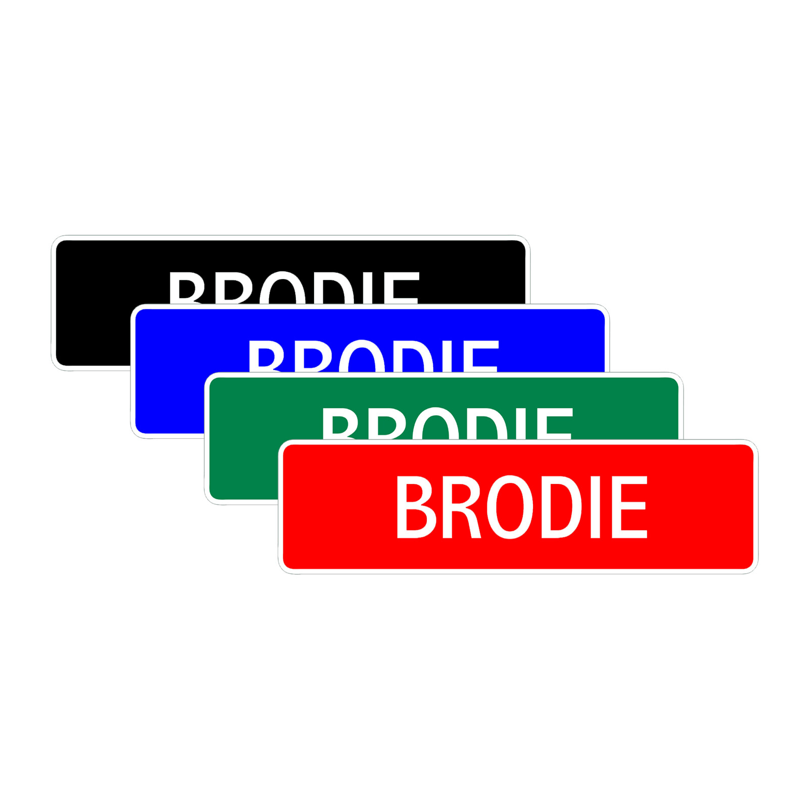 Brodie Boys Name Letter Printed Label Wall Art Decor Novelty Aluminum Metal Sign