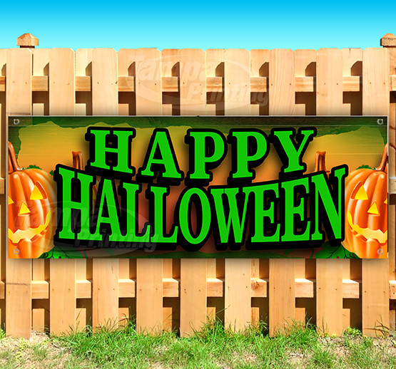 HAPPY HALLOWEEN Advertising Vinyl Banner Flag Sign Many Sizes USA