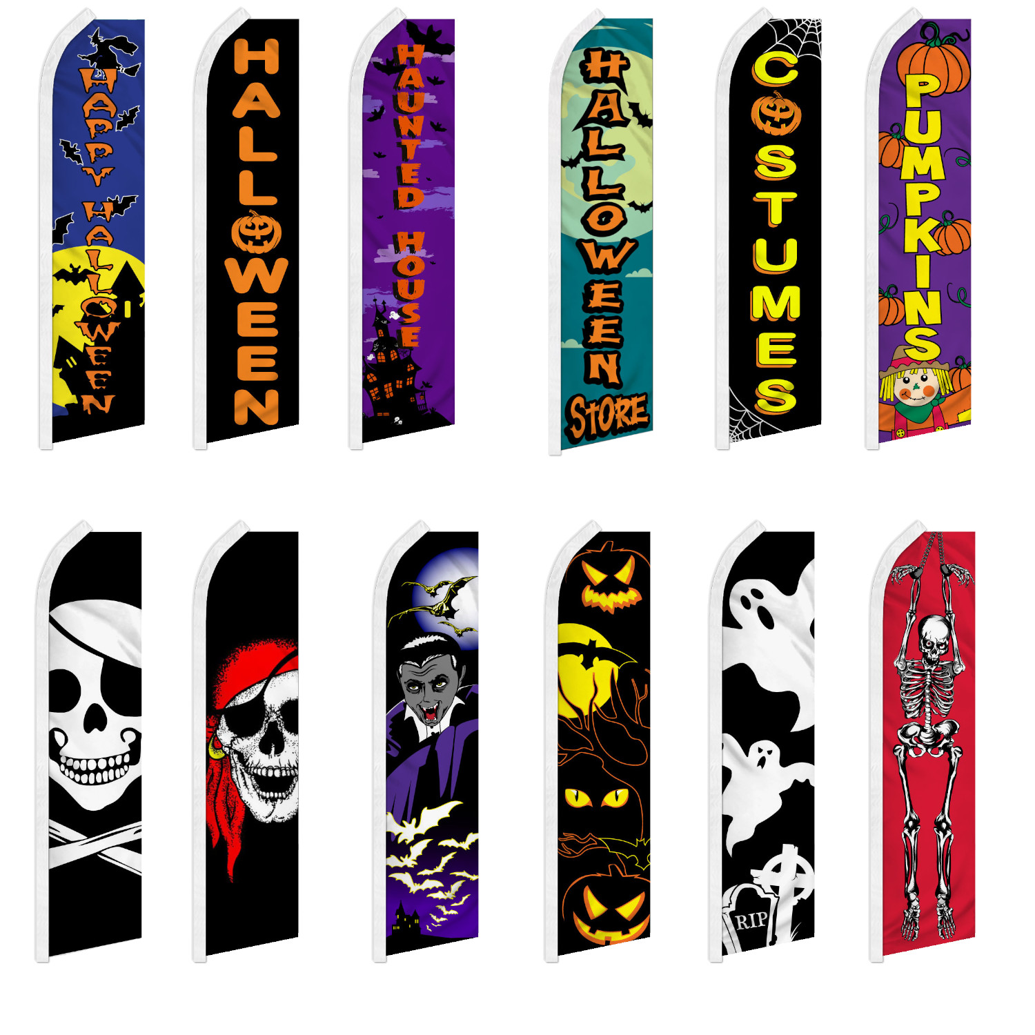 Halloween Swooper Feather Flutter Flag Decor Costumes