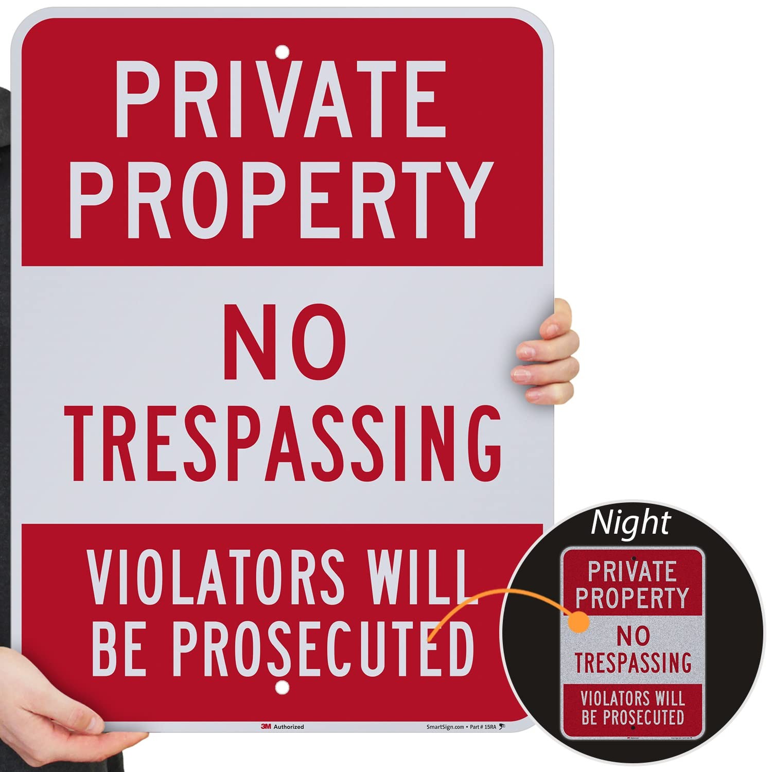 No Trespassing Sign – 18″ x 24″ Reflective Aluminum – Violators Prosecuted