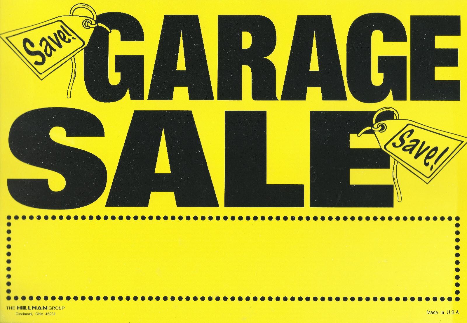 Garage Yard Sale SIGN KIT 8″x12 SignS arrows Price Label Stickers HILLMAN 848623