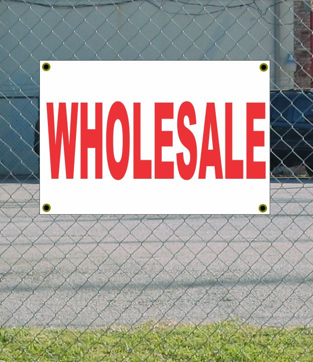 2×3 WHOLESALE Red & White Banner Sign NEW Discount Size & Price FREE SHIP