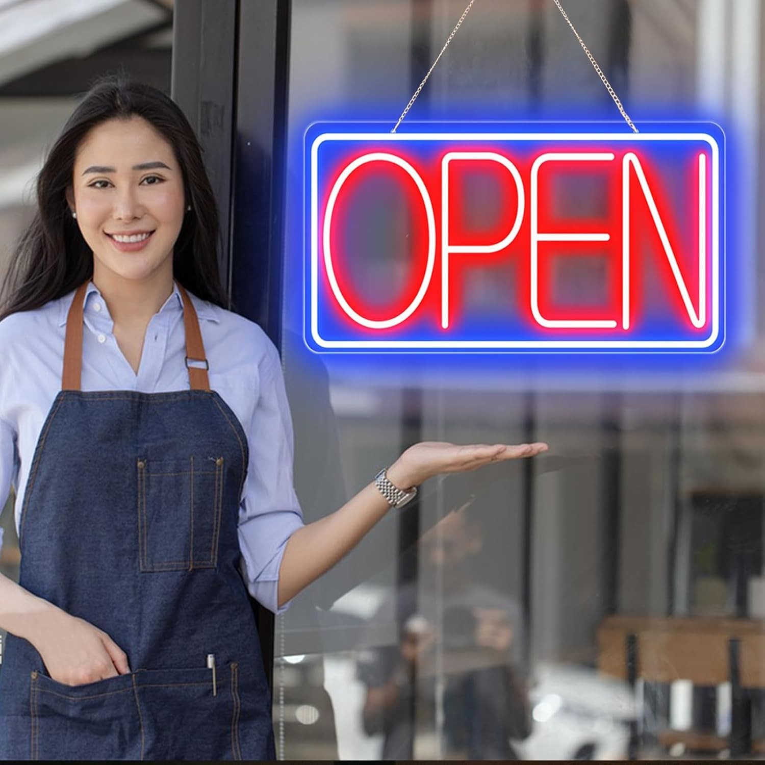 16.5″ X 9″ Led Neon Open Signs for Business – 12V/2A Ultra Bright Led Neon Sign