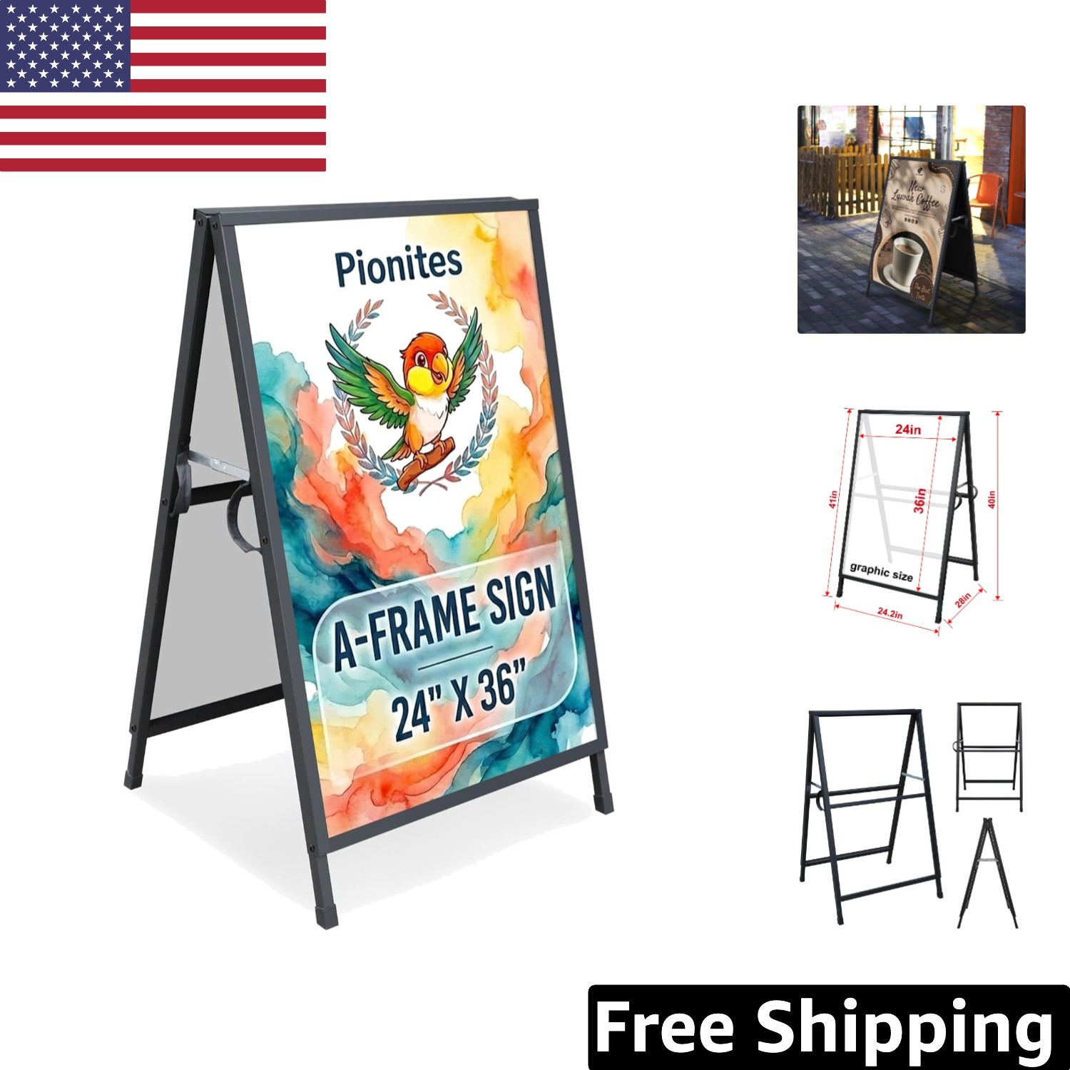 24×36 Inch Double-Sided A Frame Sign – Weatherproof Steel Construction