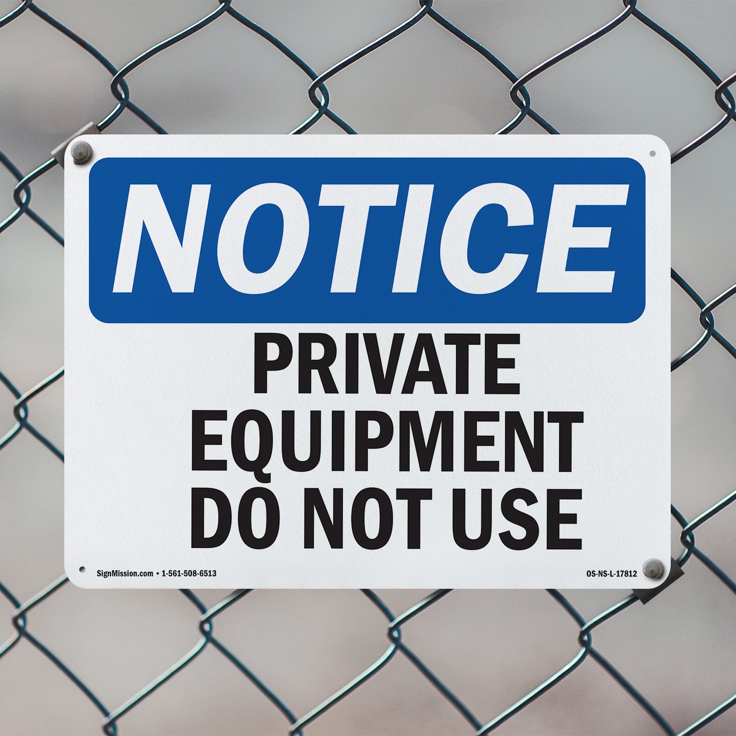 Private Equipment Do Not Use OSHA Notice Sign Metal, Plastic, Decal 5 or 10 Pack