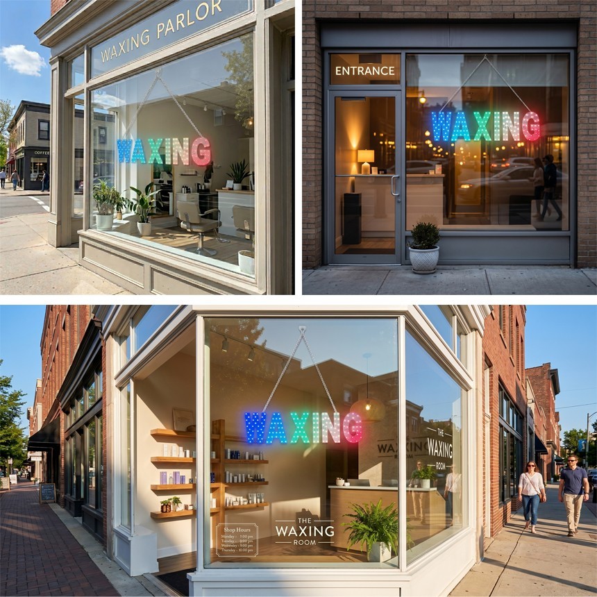 EPL Signs WAXING RGBW LED Sign Business 7″x28″ Remote 4G Full-color Changes