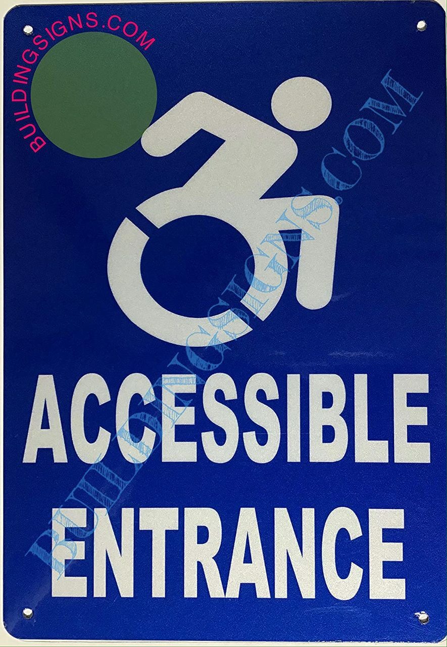 ACCESSIBLE Entrance Sign (Aluminium-Rust Free,Blue, 7X10)-ref0420