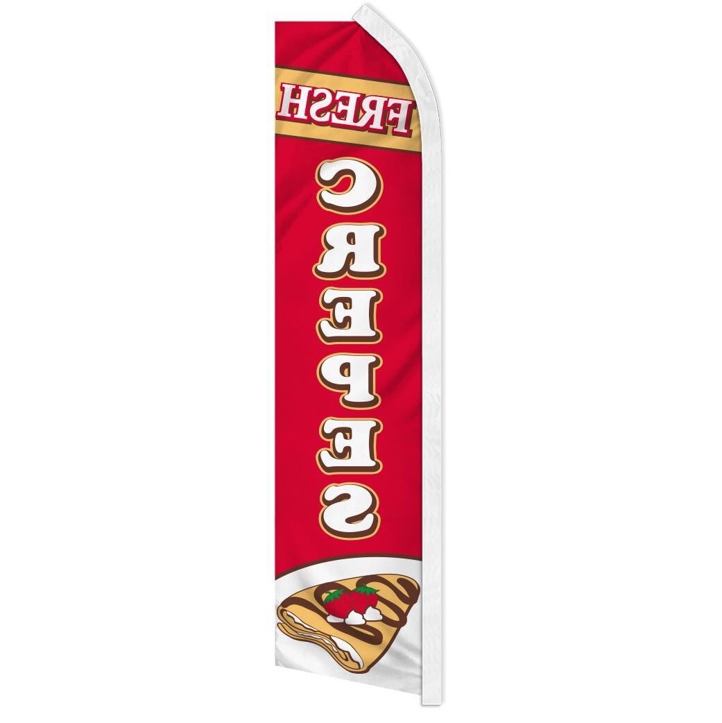FRESH CREPES advertising super flag polyester banner sign *POLE NOT INCLUDED*