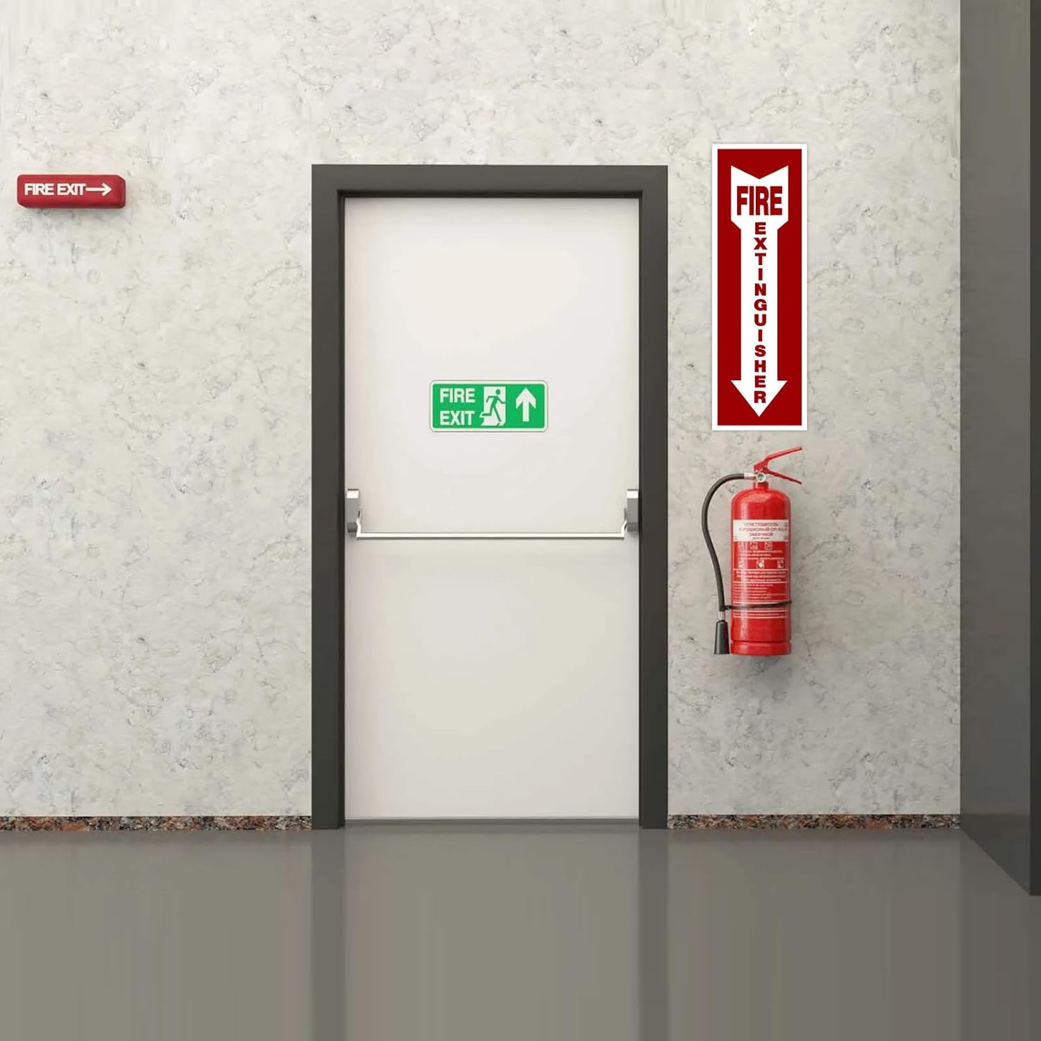 Fire Extinguisher Signs,Safety Sign Sticker Glow in the Dark 12 Pack 4″ X 12″