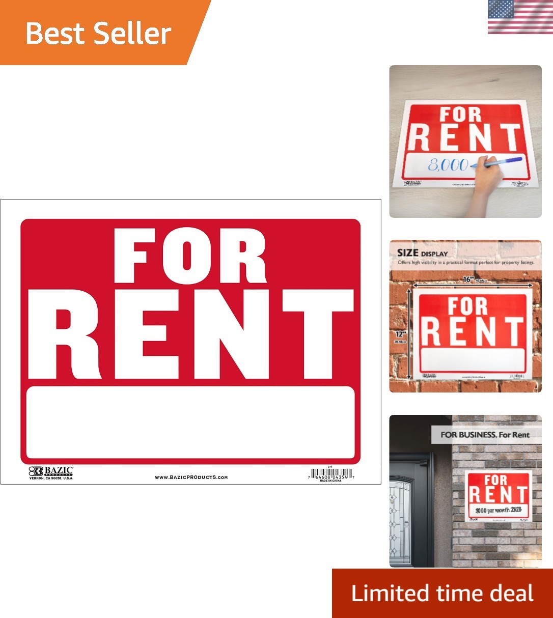 12in x 16in For Rent Signs – 24 Count, Perfect for Notices & Event Signage