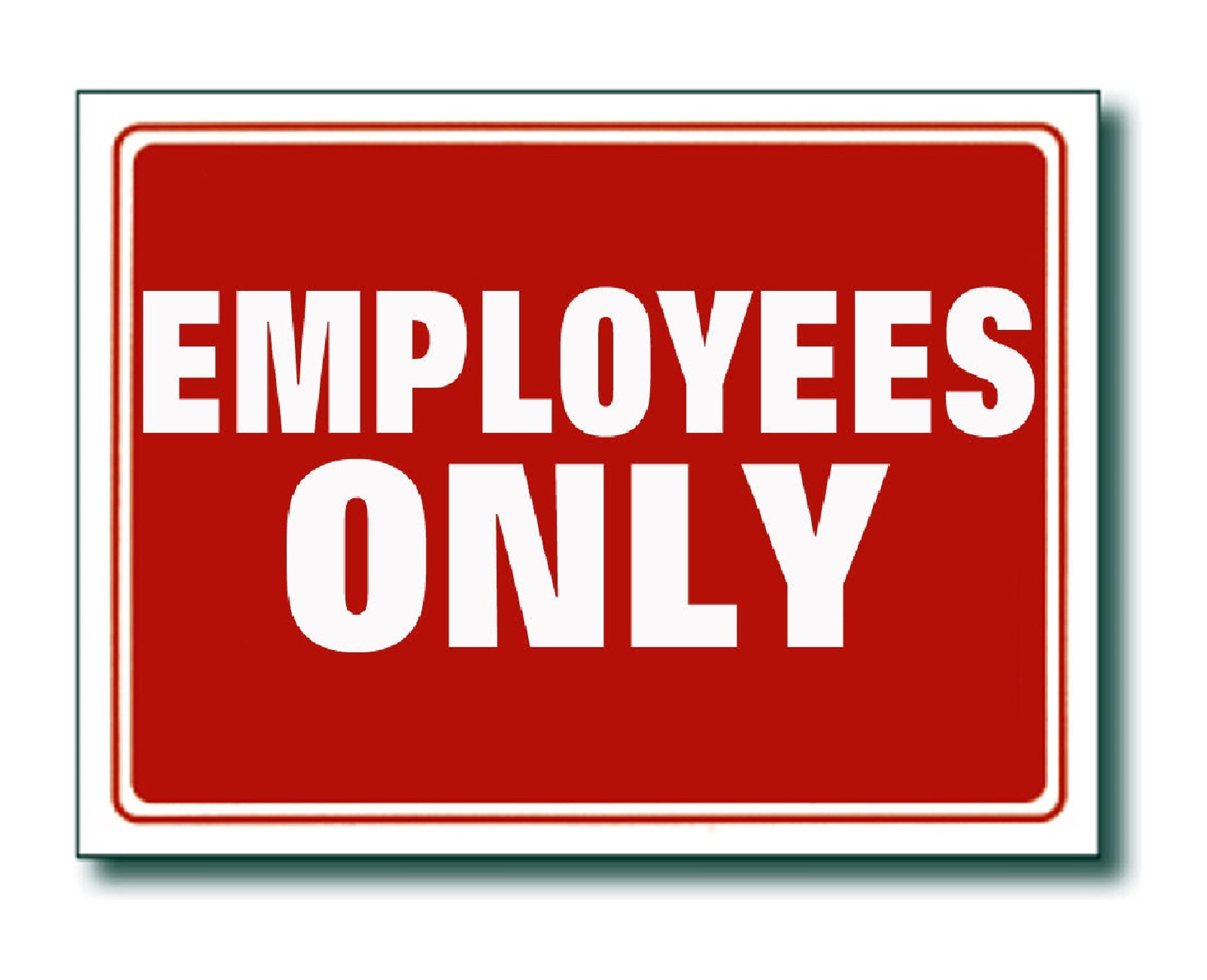 2 Pcs 9 x 12 Inch Red & White Flexible Plastic ” Employees ONLY” Sign