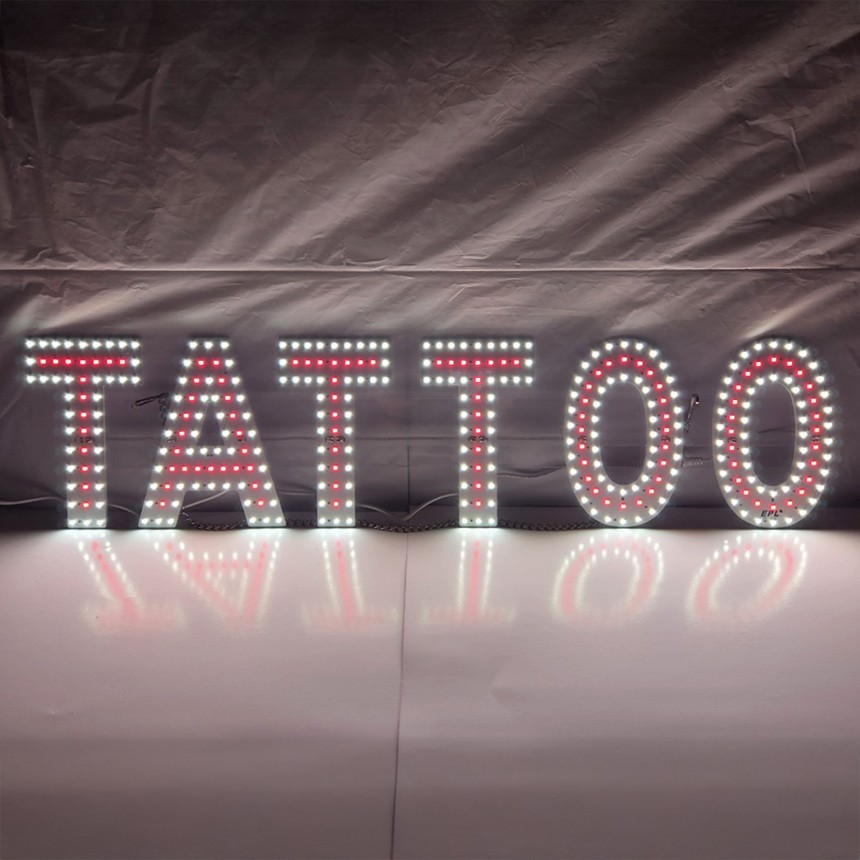 EPL Signs TATTOO Red Led Sign Business 7″x30″ 1G On-Off Mode