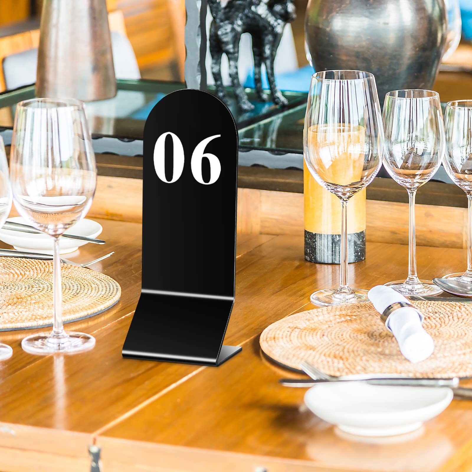 25 PCS Black Acrylic Double Sided Tent Table Numbers 125 Signs Restaurant