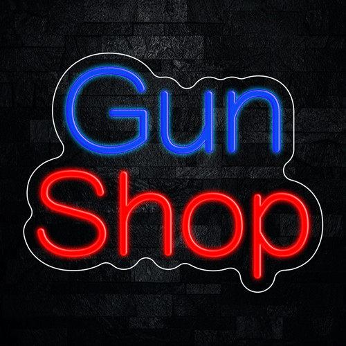 Gun Shop LED Neon Sign 15″L x 12″H #33137