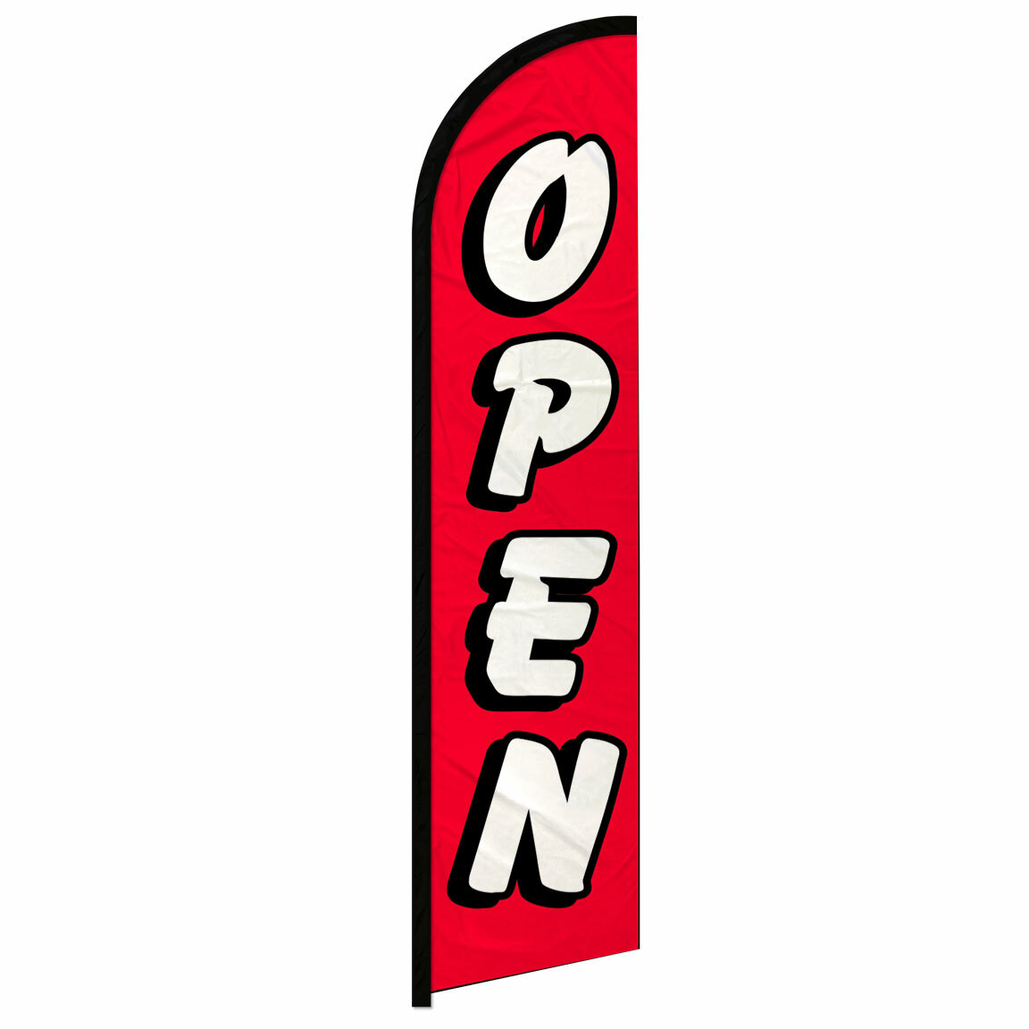 Open Full Curve Windless Swooper Flag Now Open RD/WT