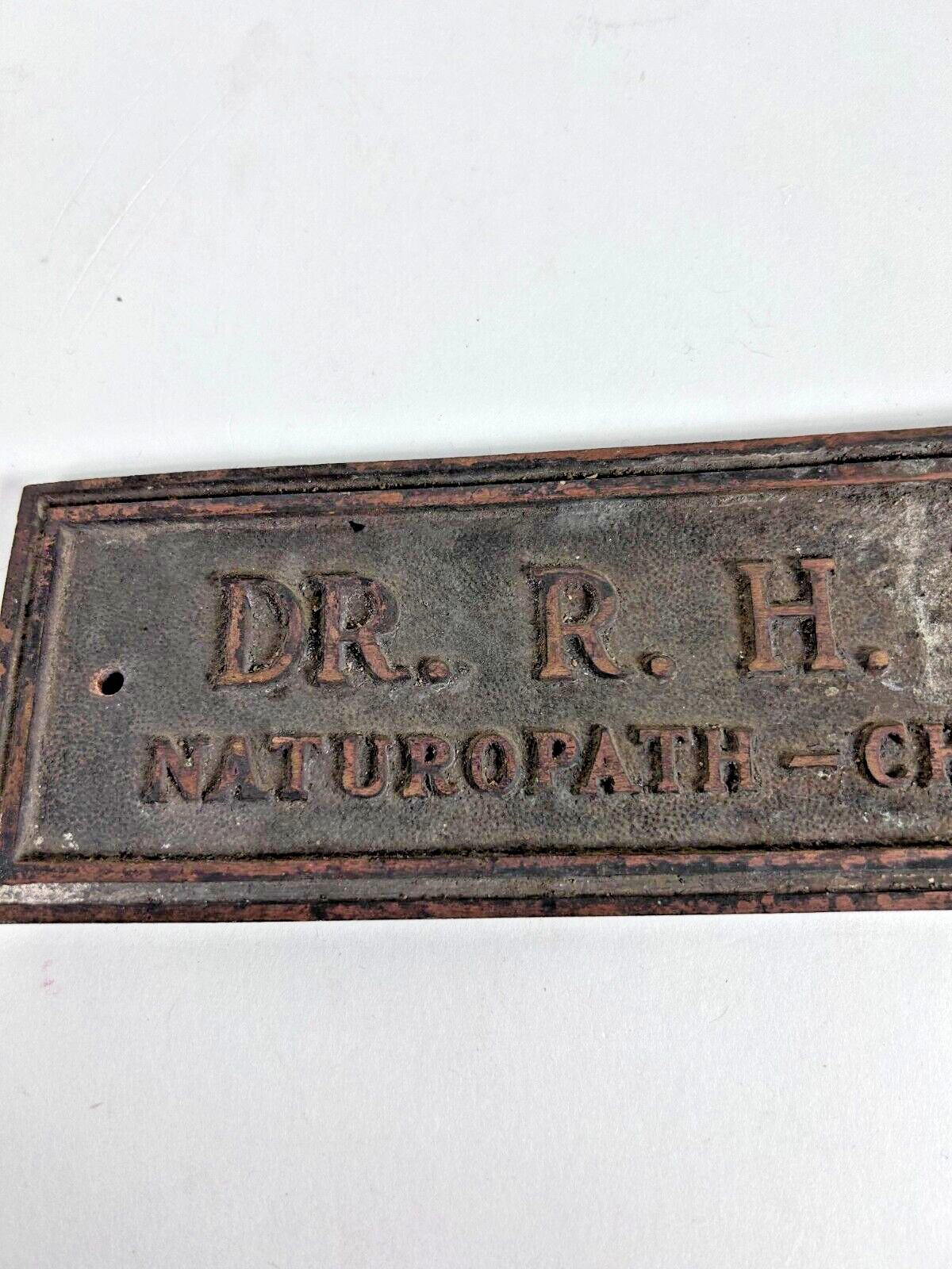 METAL CAST IRON DR BURNS OFFICE SIGN NATUROPATH CHIROPRACTOR Antique Rare