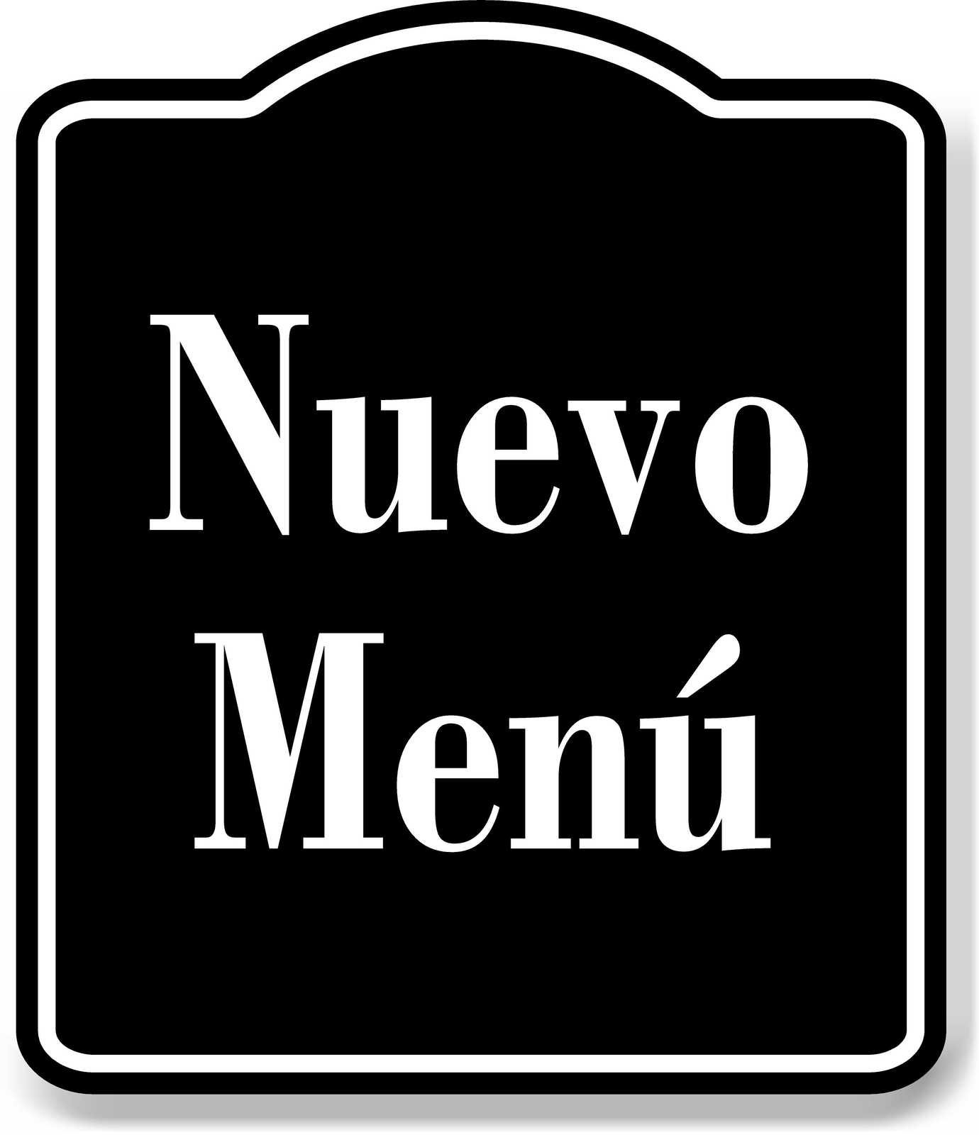 Nuevo Men Spanish Muestra al aire libre firmar BLACK Aluminum Composite Sign
