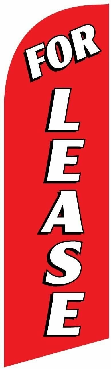 30″x78″ Swooper Bow Flag & Pole Kit FOR LEASE Red White Lettering