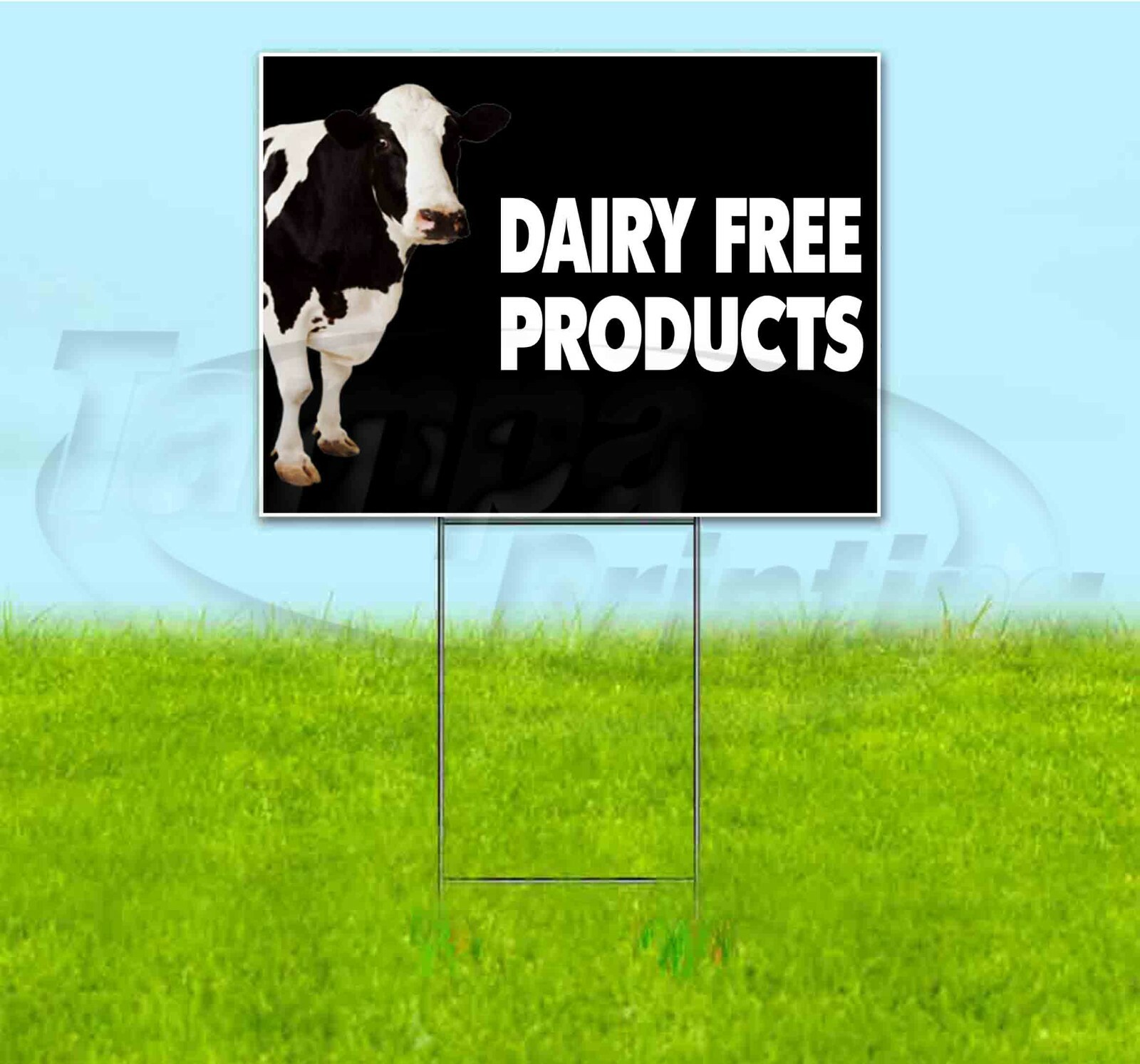 DAIRY FREE PRODUCTS 18×24 Yard Sign WITH STAKE Corrugated Bandit USA BUSINESS