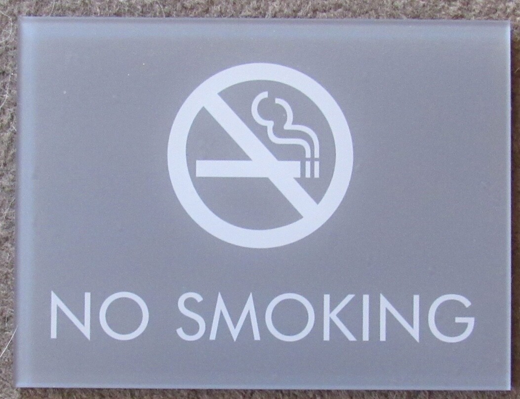 No Smoking Sign Grey 6 x 8 inches