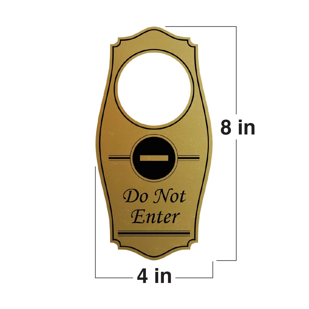 Do Not Enter Door Hanger Brushed Silver 4×8 Inch Privacy Sign Office Home