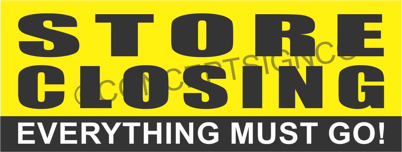 3’X8′ STORE CLOSING BANNER Outdoor Sign LARGE Everything Must Go Clearance Sale