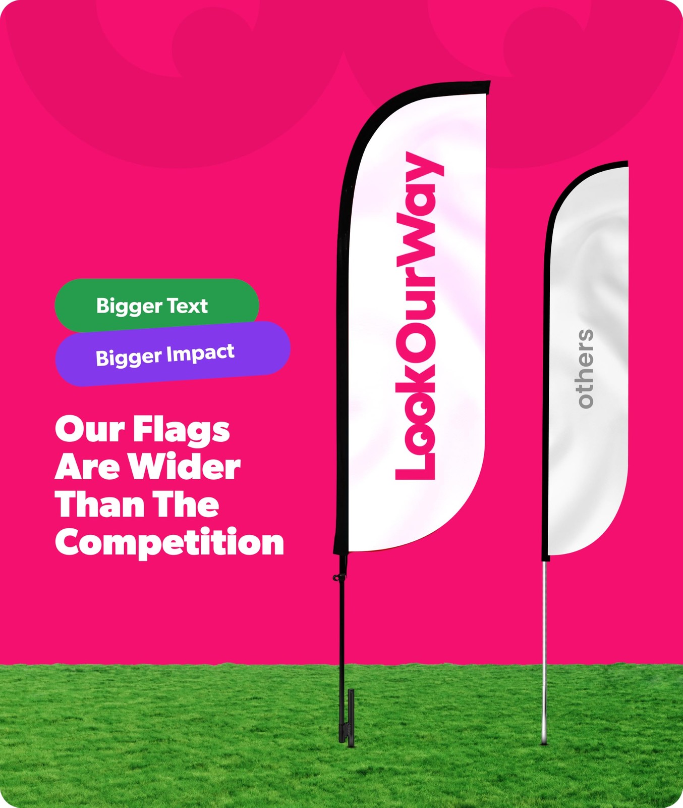 Lookourway Feather Flag Pole Kit – 7 Feet Tall Advertising Flag Banner