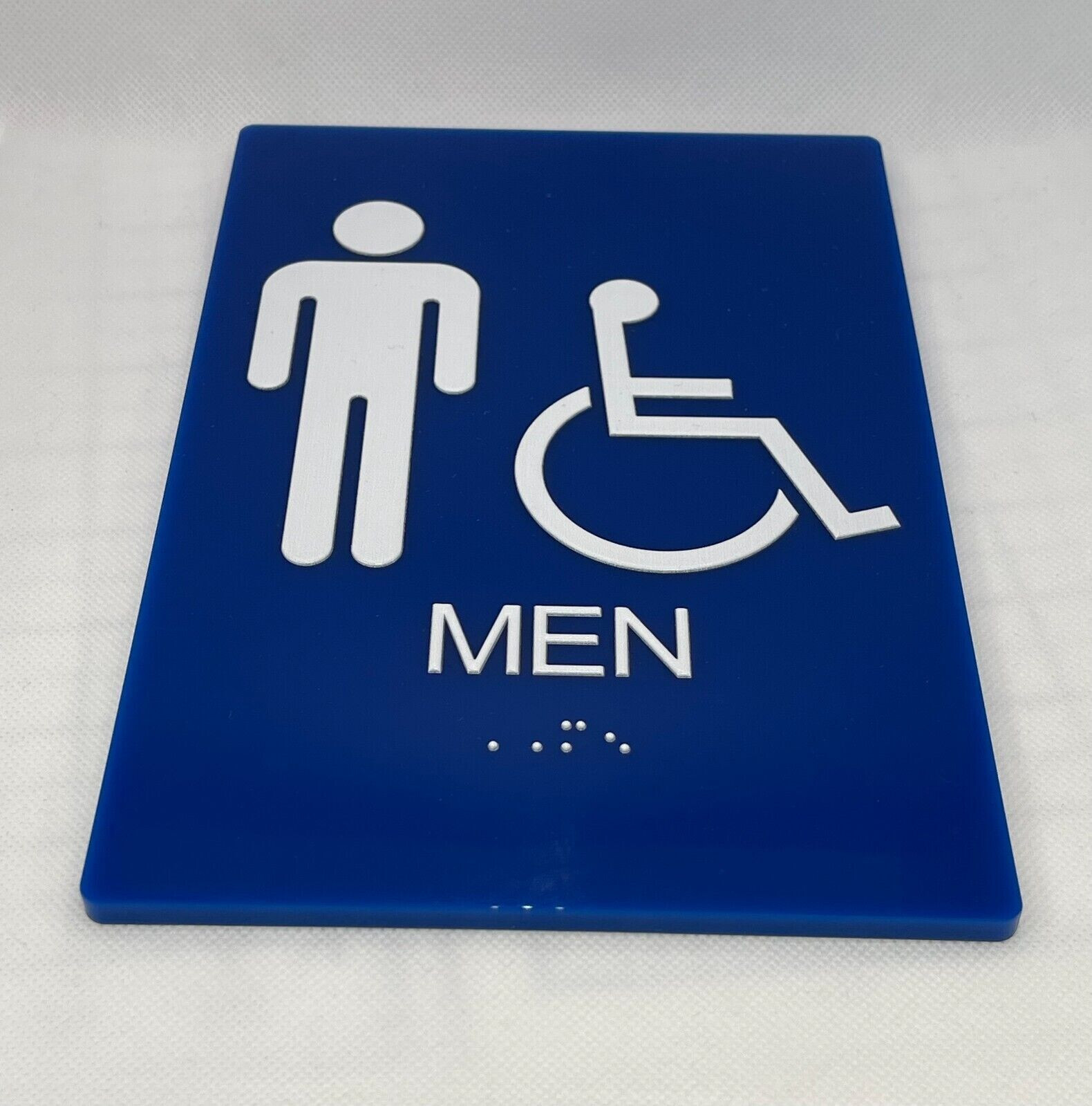 ADA / Braille Compliant Acrylic Restroom Signs, 6″X9″”, 12″ Round , 11″ Triangle