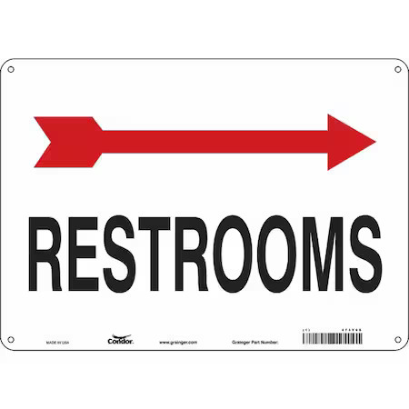 Condor 473Y68 Restroom, 14 In W X 10 In H, Horizontal Rectangle, Polyethylene,