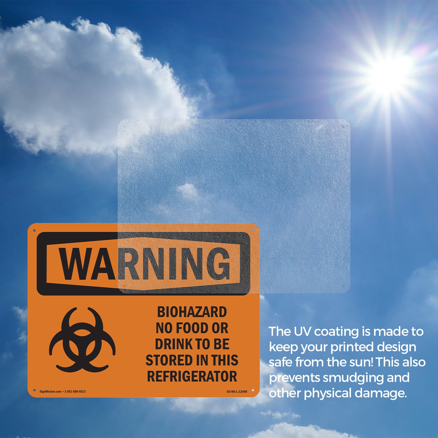 Biohazard No Food Or Drink OSHA WARNING Sign Metal, Plastic, Decal 5 or 10 Pack