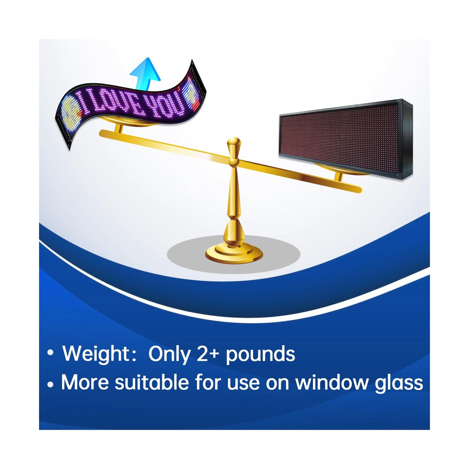 LED Sign,Programmable LED Sign,Flexible Scrolling LED Message Display,Bluetoo…