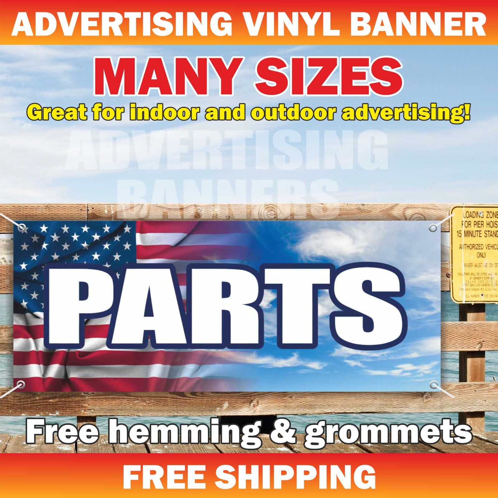 PARTS Advertising Banner Vinyl Sign Auto Car Service Mechanic Repair Garage Shop
