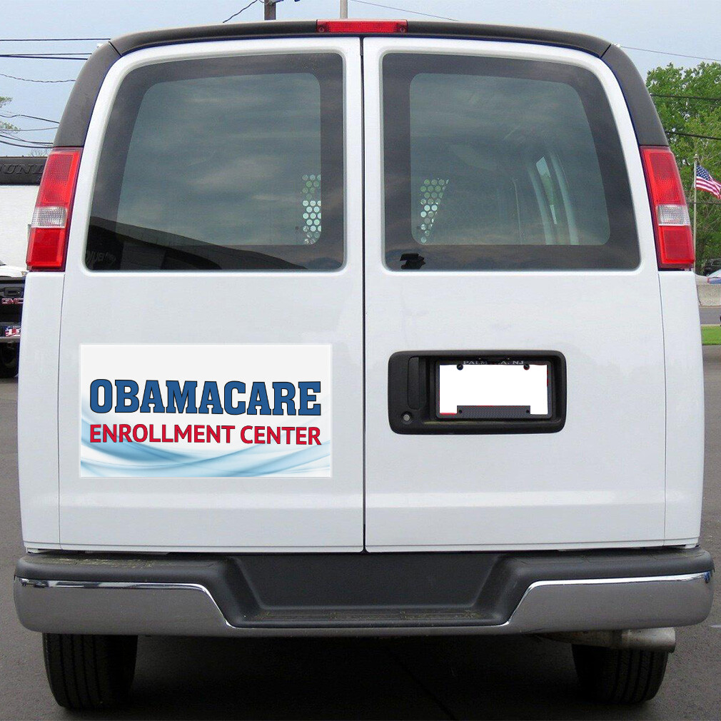 Car Magnet Set of 2 Obamacare Enrollment Center Car Advertising Industrial Sign