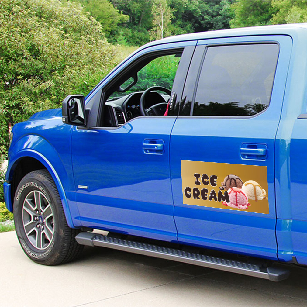 Car Magnet Set of 2 Ice Cream Outdoor Advertising Printing J Industrial Sign