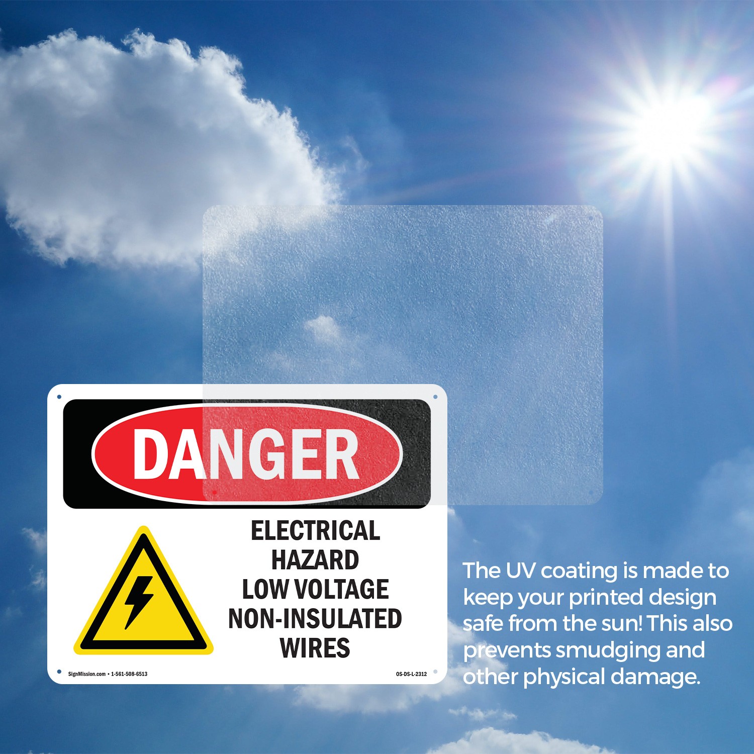 Electrical Hazard Low Voltage OSHA Danger Sign Metal Plastic, Decal 5 or 10 Pack