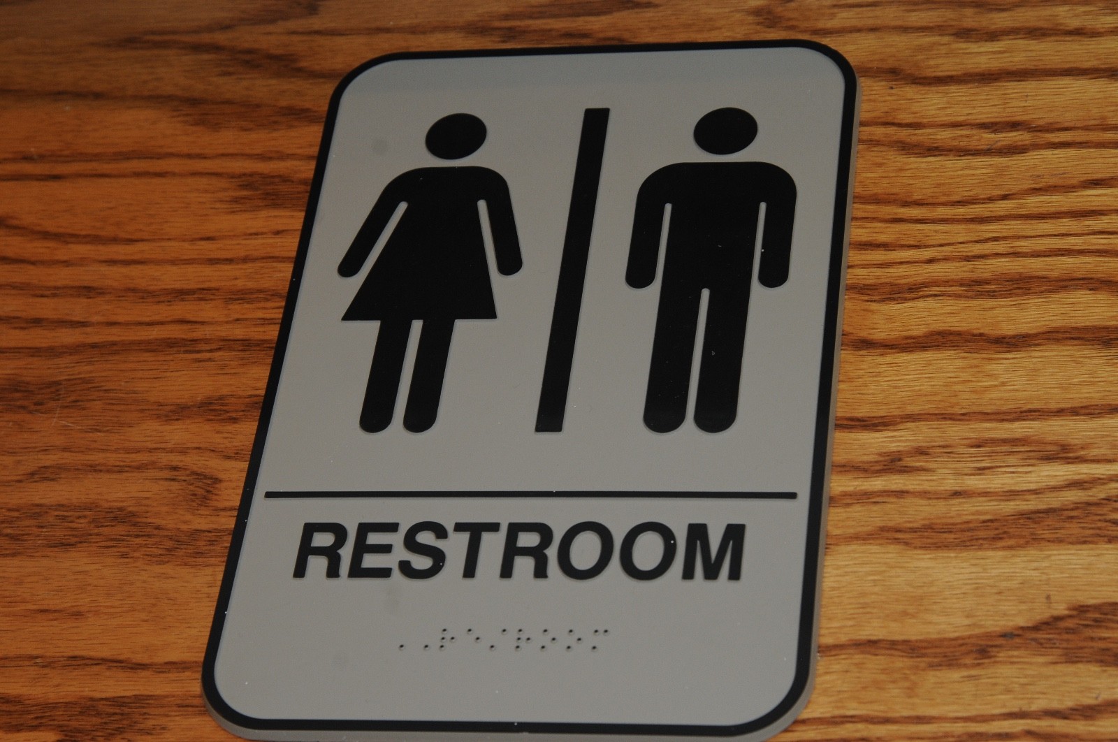 Restroom Sign, Male and Female Brail Acrylic Door Sign with Adhesive Backing.