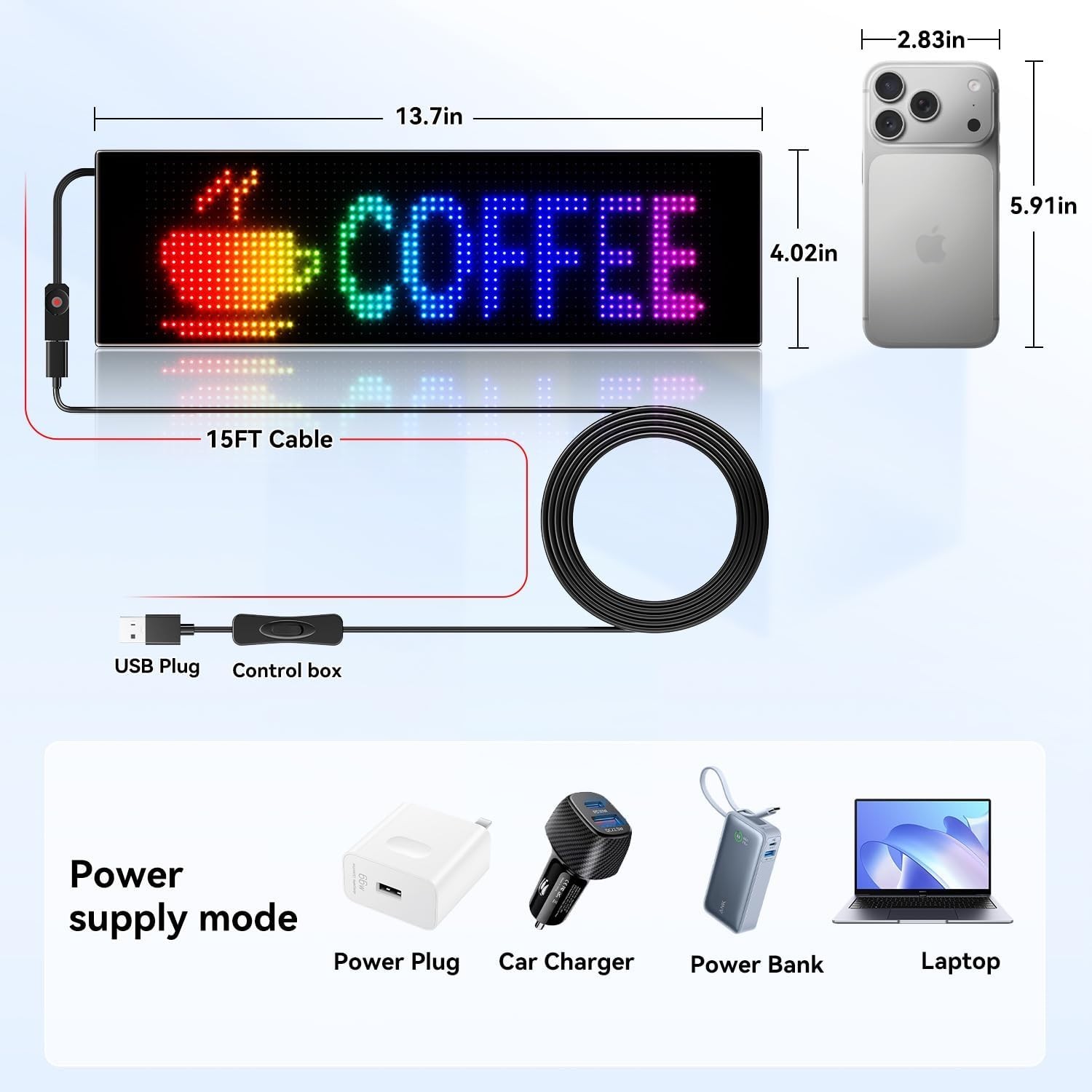 Multi-Functional DIY LED Display for Cars – App-Controlled Scrolling Ads