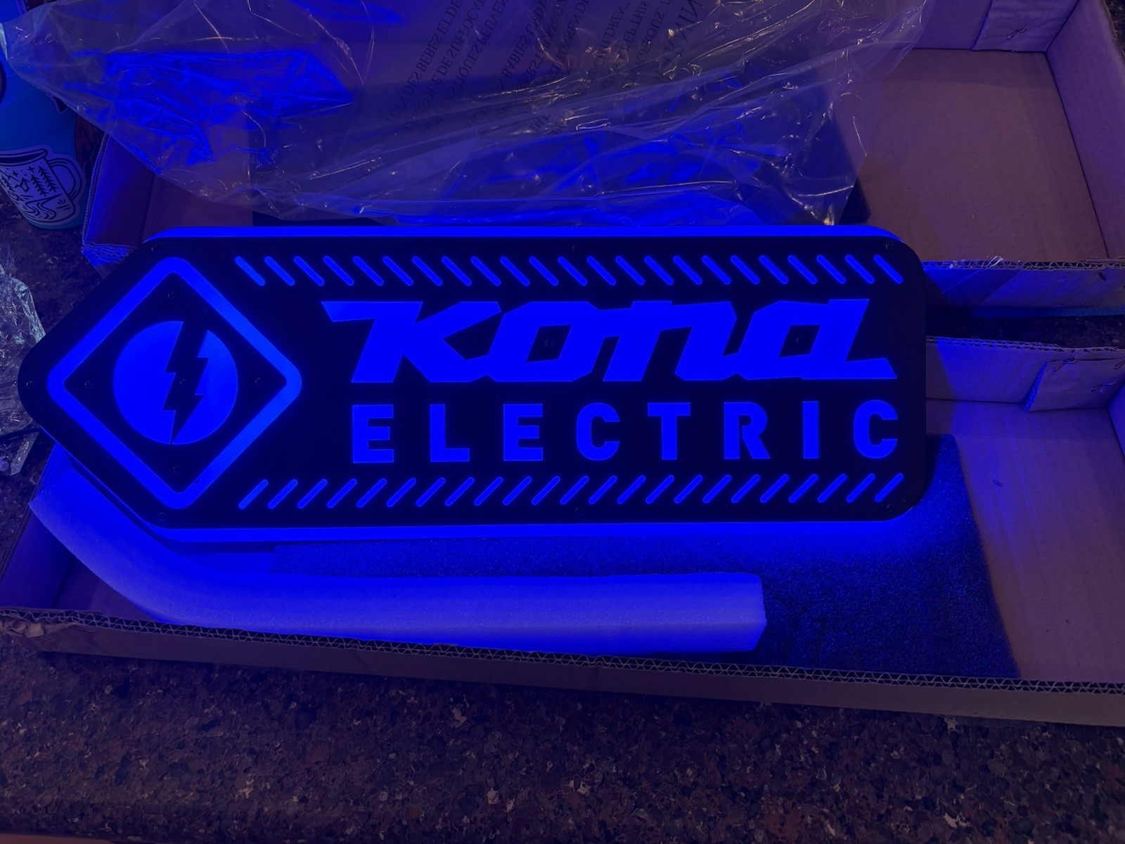 Kona Lighted Sign, Single Sided Blue (NEW)