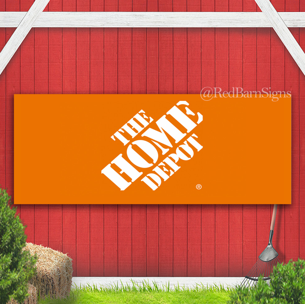 Home Depot racing Indoor Outdoor Banner Sign with grommets