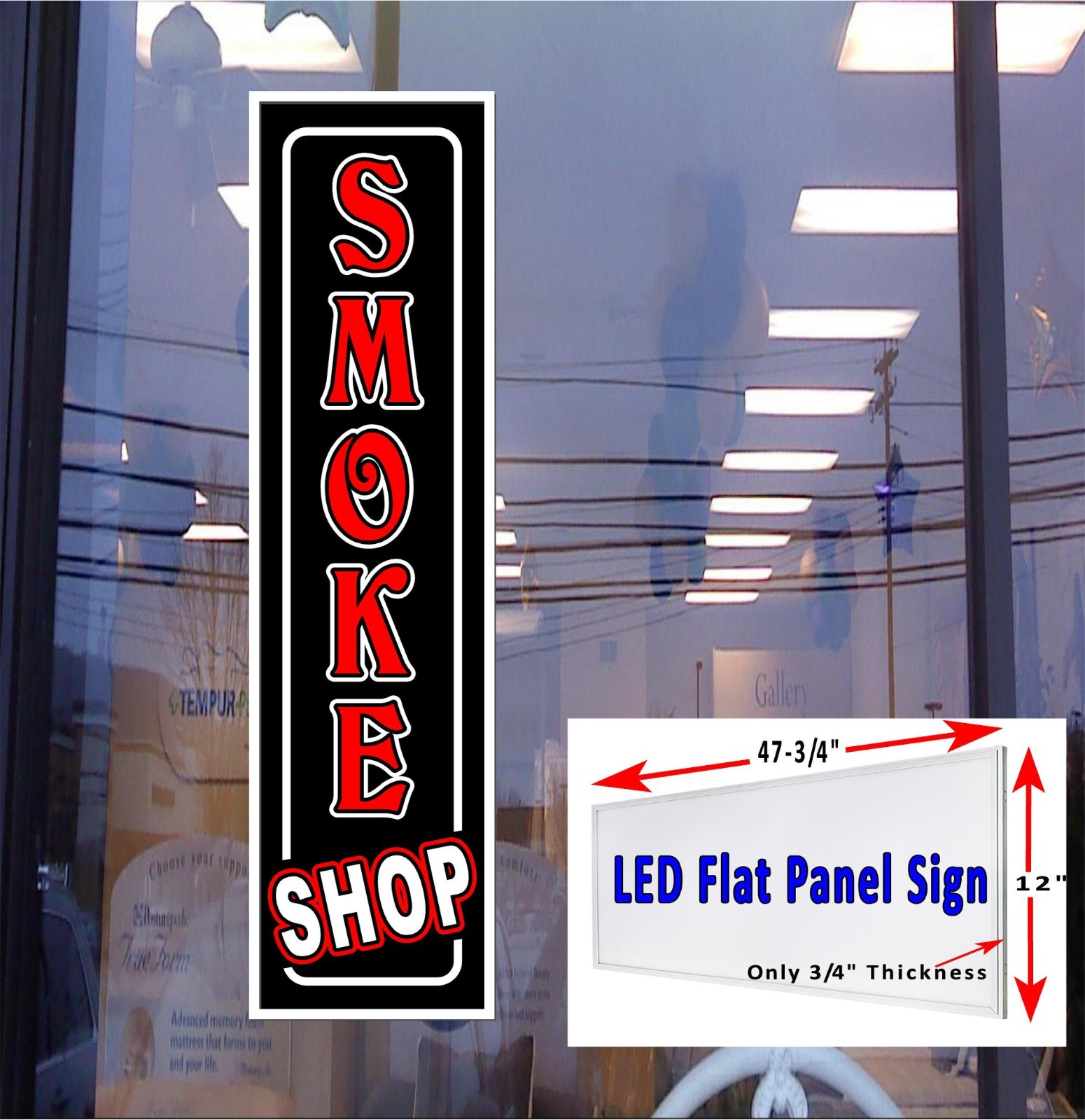 Smoke Shop Led Panel window sign